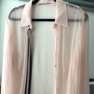 Beautiful pink sheer button down